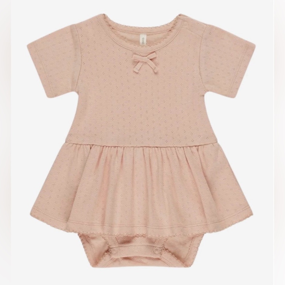Quincy Mae Textured CREAM Short Sleeve dress